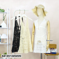 Summer Beach Crochet Halter Dress เดรสโครเชต์สายคล้องคอ สำหรับซัมเมอร์และชายหาด-681201020220