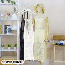Classic Summer Crochet Maxi Dress เดรสโครเชต์ยาวซัมเมอร์ ดีไซน์คลาสสิก-681201130240