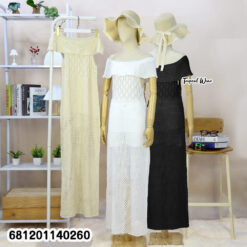 Minimal Boho Crochet Maxi Dress  เดรสโครเชต์ยาวมินิมอล สไตล์โบโฮ-681201140260