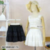 Free size layered mini skirt with elastic waist and lightweight fabric for everyday wear