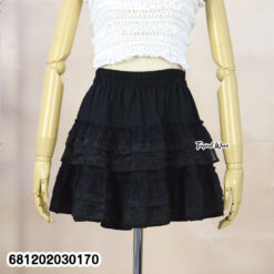 Free size layered mini skirt with elastic waist and lightweight fabric for everyday wear