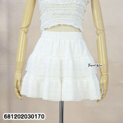 Free size layered mini skirt with elastic waist and lightweight fabric for everyday wear