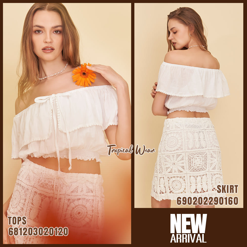 Wholesale white and cream boho off shoulder cotton crop tops with elastic waist for boutique resale