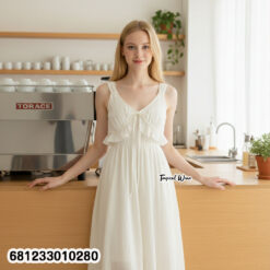 Soft feminine summer dress with flowing cotton fabric