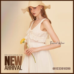 Soft feminine summer dress with flowing cotton fabric