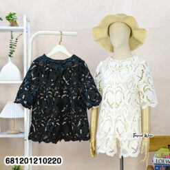Classic Crochet Style Floral Lace Shirt-เสื้อลูกไม้ลายดอกคลาสสิก สไตล์งานถักโครเชต์-681201210220