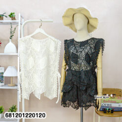 minimalist Sleeveless Leaf Lace Cover-up	เสื้อคลุมลูกไม้แขนกุดลายใบไม้ สไตล์มินิมอล-681201220120