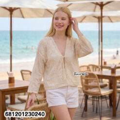 Breathable cotton embroidered cardigan ideal for hot tropical climate layering