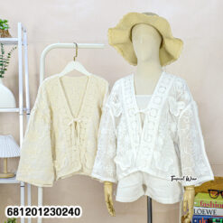 Elegant Butterfly Mesh Cardigan-เสื้อคลุมตาข่ายปักผีเสื้อ เรียบหรู-681201230240
