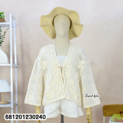 Breathable cotton embroidered cardigan ideal for hot tropical climate layering