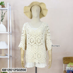 oversized cotton crochet blouse loose fit free size women summer wholesale fashion