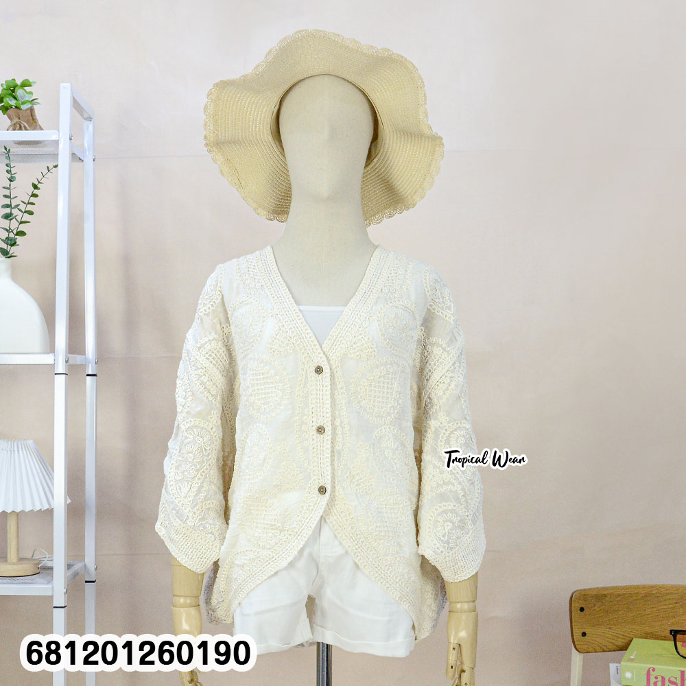 oversized cotton crochet blouse loose fit free size for wholesale summer fashion