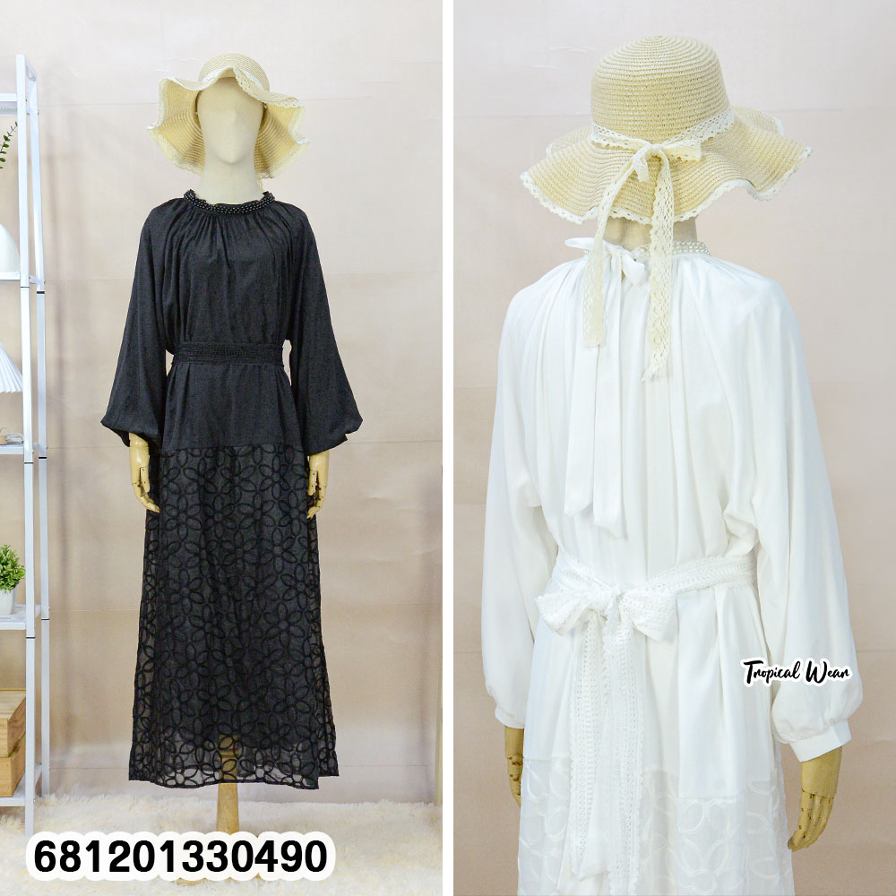 Elegant Long Sleeve Lace Maxi เดรสยาวแขนยาว ดีเทลลูกไม้ ลุคเอลิแกนซ์-681201330490