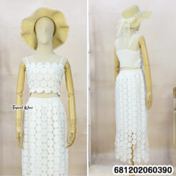 Chic White Circle Pattern Set ชุดเซ็ตลายวงกลม สีขาว ลุคชิค-681202060390