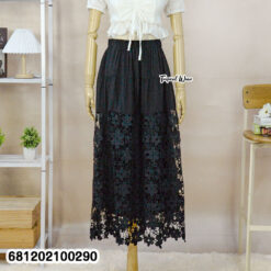 free size lace summer maxi skirt breathable resort beachwear fashion