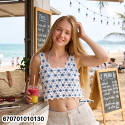 free size cotton crochet crop top breathable boho summer beachwear fashion