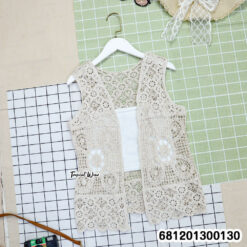 Festival crochet lace vest open front sleeveless