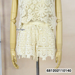 free size cotton lace beach shorts elastic waist breathable summer beachwear