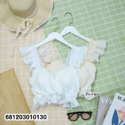 Feminine Lace Ruffle Crop Top เสื้อครอปลูกไม้ระบาย ลุคสาวหวาน-681203010130