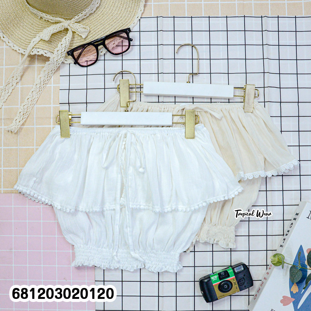 Wholesale white and cream boho off shoulder cotton crop tops with elastic waist for boutique resale