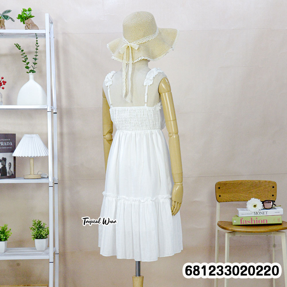 free size cotton summer midi dress breathable lightweight beach resort fashion