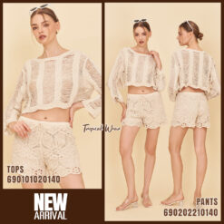 free size cotton knit crop top long sleeve breathable summer casual top