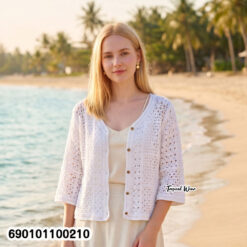 free size crochet style cardigan top lightweight breathable boho summer outfit for beach and resort wear