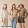 free size crochet style long sleeve top breathable lightweight boho summer wear
