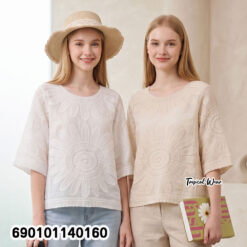 free size cotton embroidered summer blouse lightweight breathable casual beachwear top for hot weather