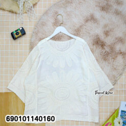 free size cotton embroidered summer blouse lightweight breathable casual beachwear top for hot weather