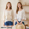 free size cotton lace boho blouse lightweight breathable summer beachwear top relaxed fit