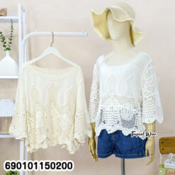 free size cotton lace boho blouse lightweight breathable summer beachwear top relaxed fit