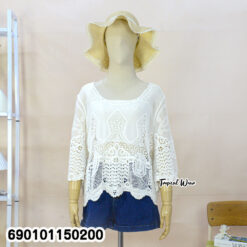 free size cotton lace boho blouse lightweight breathable summer beachwear top relaxed fit