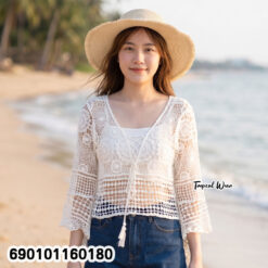 lightweight crochet lace top free size breathable hot weather summer outfit