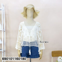 lightweight crochet lace top free size breathable hot weather summer outfit