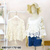 hot summer crochet lace top free size breathable beachwear blouse for women
