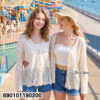 embroidered cotton lace blouse free size breathable summer beachwear cardigan style