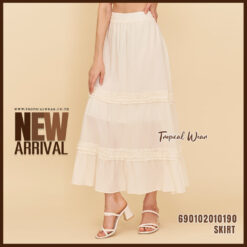 free size cotton tiered maxi skirt breathable boho summer beachwear fashion