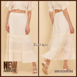 free size cotton tiered maxi skirt breathable boho summer beachwear fashion