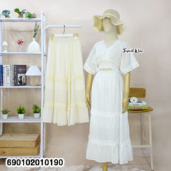 Romantic Ruffle Maxi Skirt กระโปรงยาวระบาย ลุคหวาน-690102010190