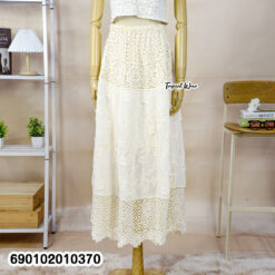 coastal boho cotton maxi skirt tiered embroidered lightweight summer wholesale fashion