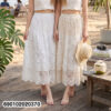 Embroidered Lace Maxi Skirt กระโปรงยาวลูกไม้ปักลาย-690102020370