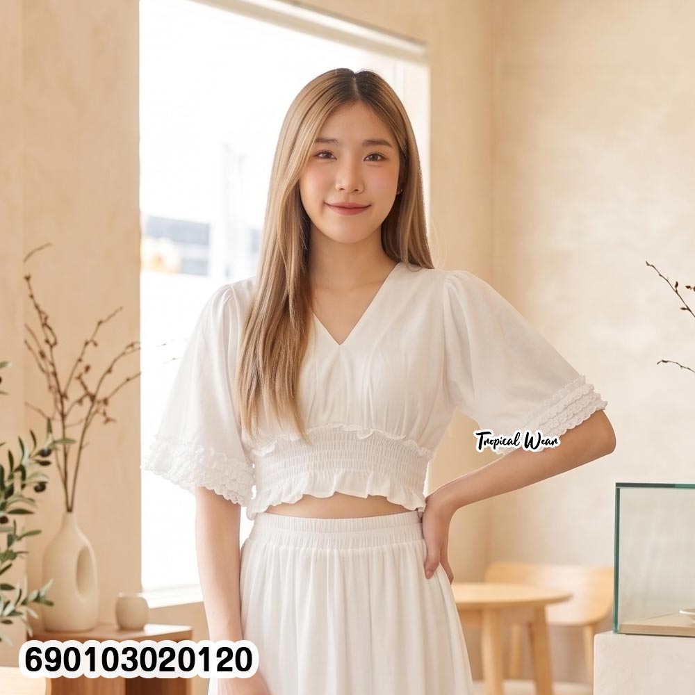 free size cotton boho summer crop top lightweight breathable resort blouse