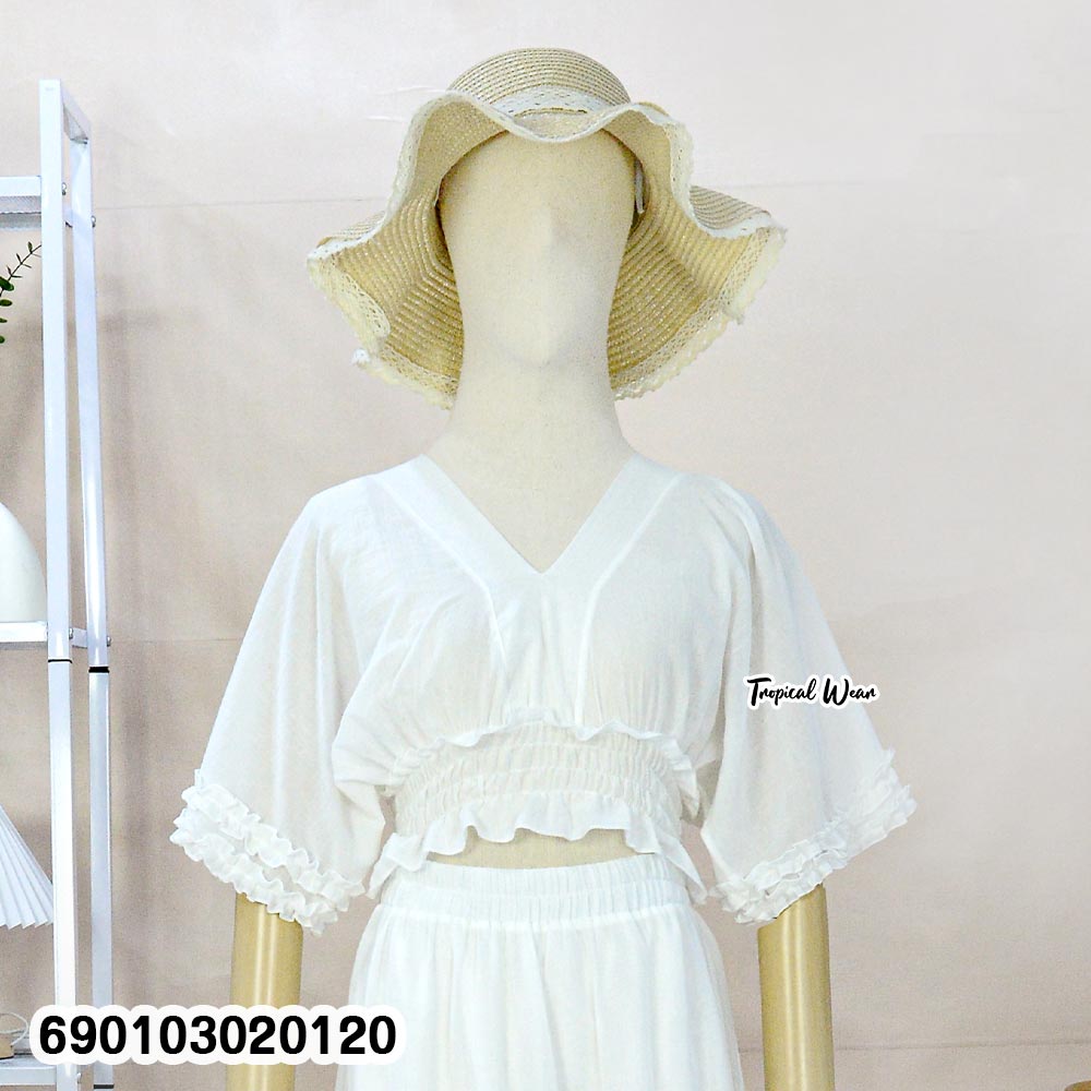 free size cotton boho summer crop top lightweight breathable resort blouse