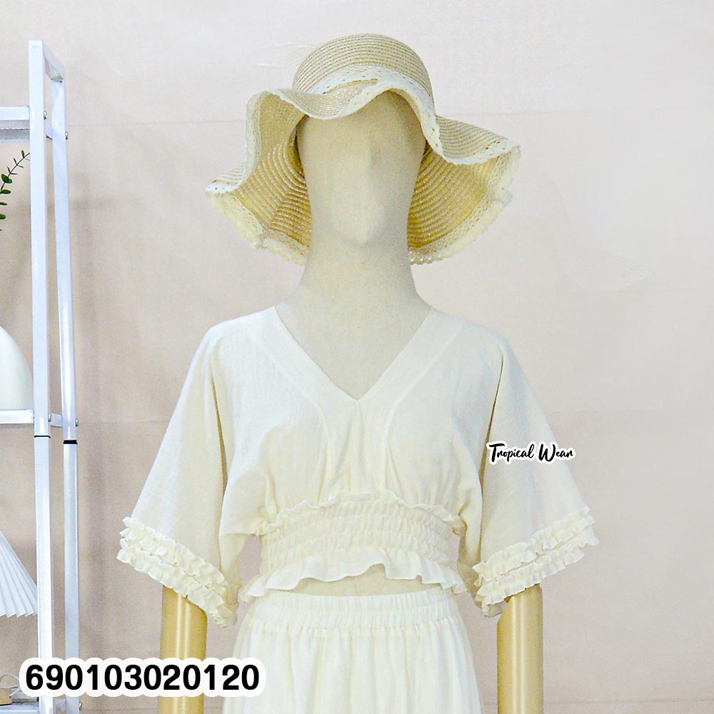 free size cotton boho summer crop top lightweight breathable resort blouse