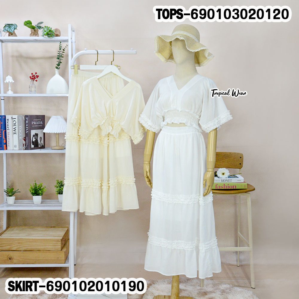 Romantic Ruffle Maxi Skirt กระโปรงยาวระบาย ลุคหวาน-690102010190 - Image 2