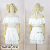 Off-Shoulder Ruffle Crop & Skirt Set ชุดเซตครอปเปิดไหล่ กระโปรงระบาย-690133010230