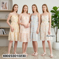 Free size floral summer dress with lightweight breathable fabric designed for wholesale resale and boutique summer collections