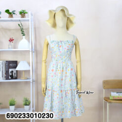 Free size floral summer dress with lightweight breathable fabric designed for wholesale resale and boutique summer collections