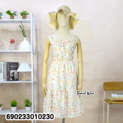 Free size floral summer dress with lightweight breathable fabric designed for wholesale resale and boutique summer collections